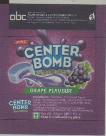 CENTER BOMB GRAPE FLAVOUR (and logo) trademark logo