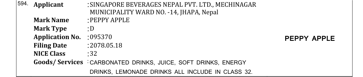 Original bulletin entry for PEPPY APPLE