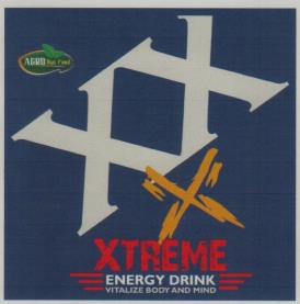 AGRO THAI FOOD XXX XTREME ENERGY DRINK VITALIZE BODY AND MIND (and logo) trademark logo