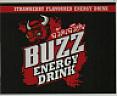 STRAWBERRY FLAVOURED BUZZZ ENERGY DRINK (and logo) trademark logo