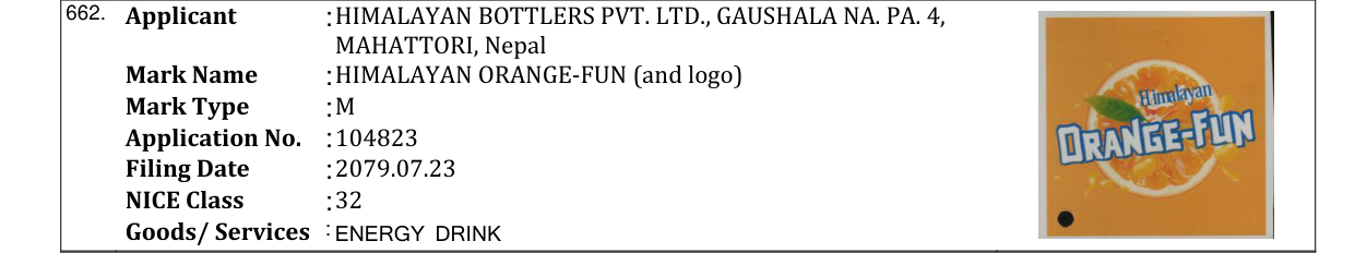 Original bulletin entry for HIMALAYAN ORANGE-FUN (and logo)