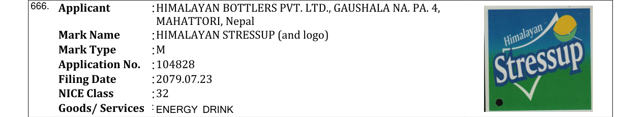 Original bulletin entry for HIMALAYAN STRESSUP (and logo)