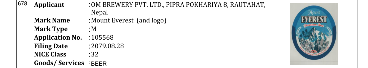 Original bulletin entry for Mount Everest (and logo)