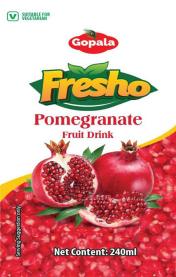 GOPALA FRESHO POMEGRANATE FRUIT DRINK (and logo) trademark logo