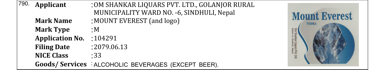 Original bulletin entry for MOUNT EVEREST (and logo)