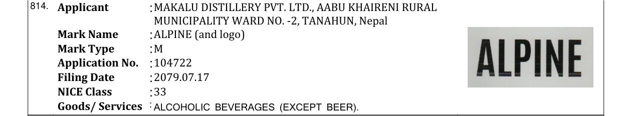 Original bulletin entry for ALPINE (and logo)