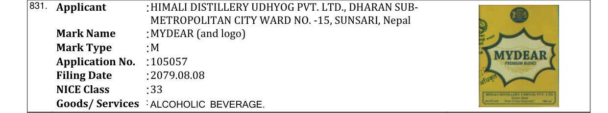 Original bulletin entry for MYDEAR (and logo)