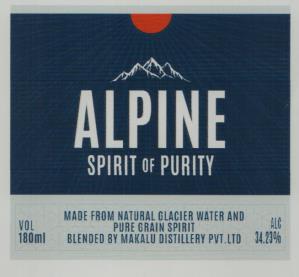 ALPINE SPIRIT OF PURITY 180 ML (and logo) trademark logo