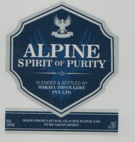 ALPINE SPIRIT OF PURITY 180 ML (and logo) trademark logo