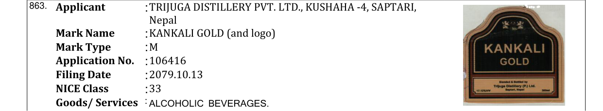 Original bulletin entry for KANKALI GOLD (and logo)