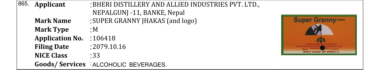 Original bulletin entry for SUPER GRANNY JHAKAS (and logo)