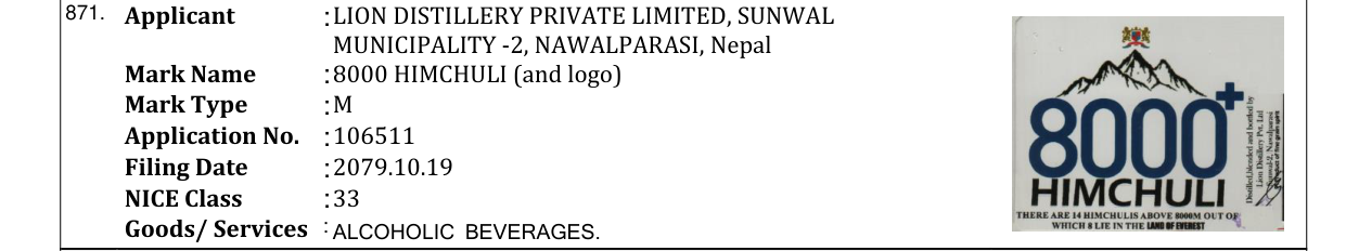 Original bulletin entry for 8000 HIMCHULI (and logo)