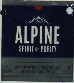 ALPINE SPIRIT OF PURITY 180 ML (and logo) trademark logo