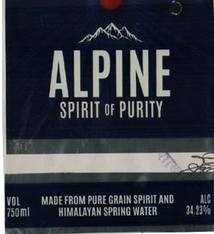 ALPINE SPIRIT OF PURITY 750ml (and logo) trademark logo