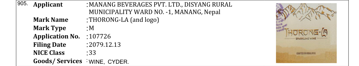 Original bulletin entry for THORONG-LA (and logo)