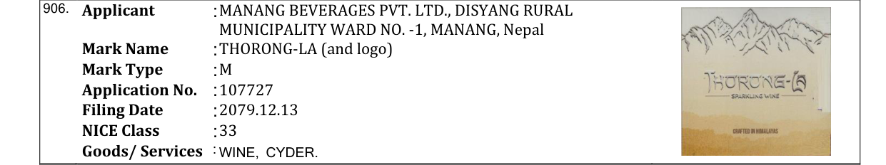 Original bulletin entry for THORONG-LA (and logo)