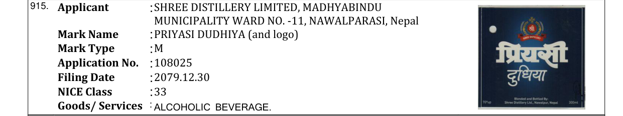 Original bulletin entry for PRIYASI DUDHIYA (and logo)