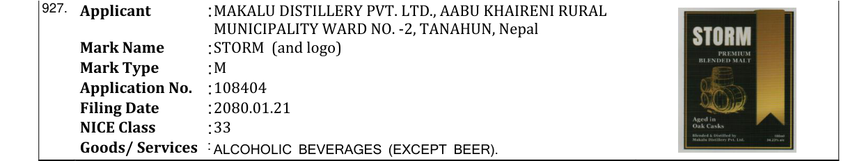 Original bulletin entry for STORM (and logo)