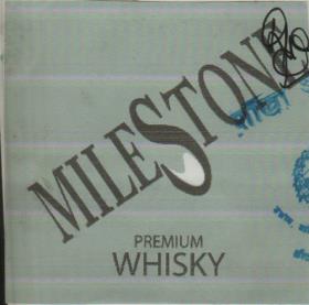 MILESTONE PREMIUM WHISKY (and logo) trademark logo