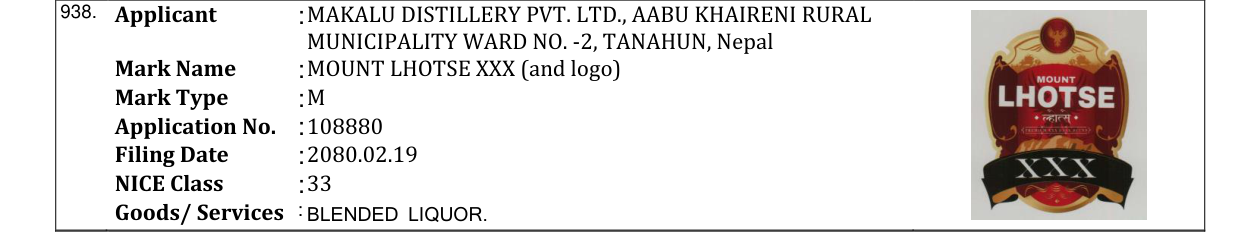 Original bulletin entry for MOUNT LHOTSE XXX (and logo)