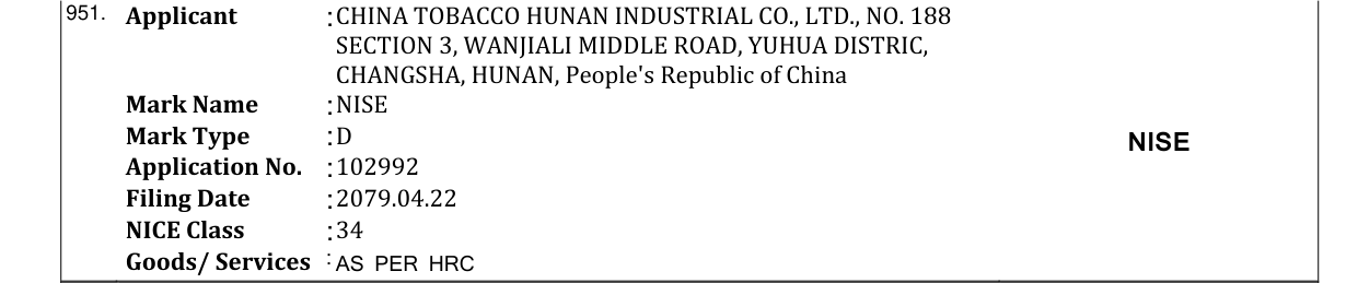 Original bulletin entry for NISE