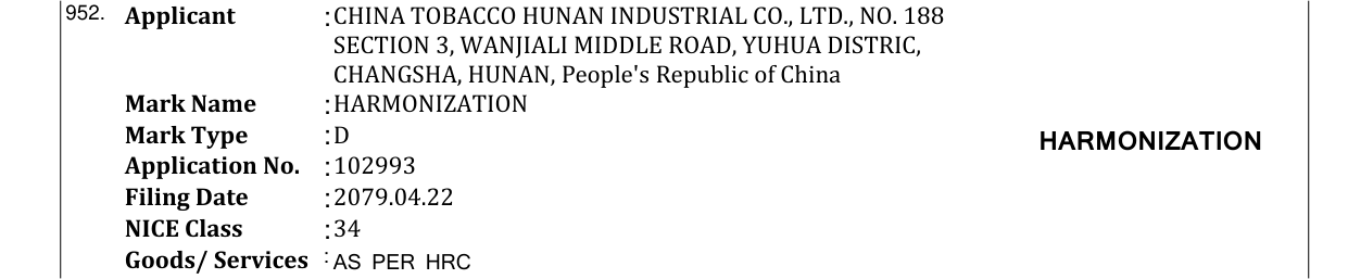 Original bulletin entry for HARMONIZATION