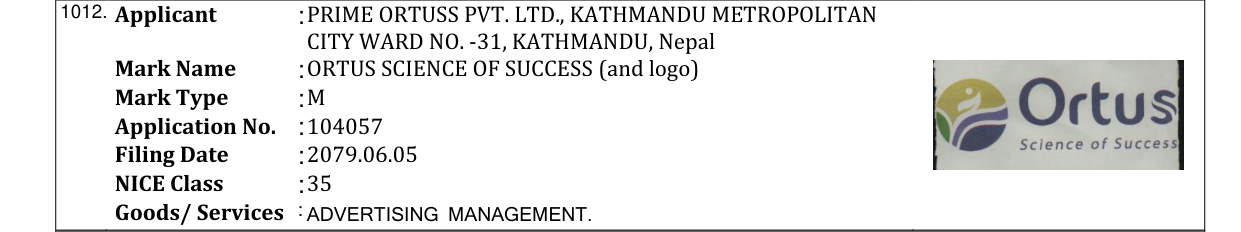 Original bulletin entry for ORTUS SCIENCE OF SUCCESS (and logo)
