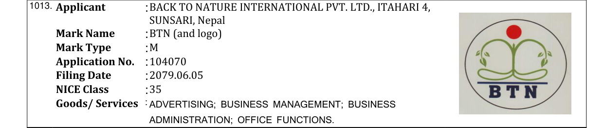 Original bulletin entry for BTN (and logo)