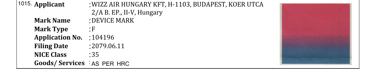 Original bulletin entry for DEVICE MARK