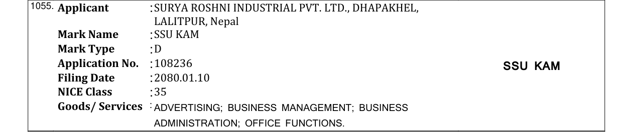 Original bulletin entry for SSU KAM