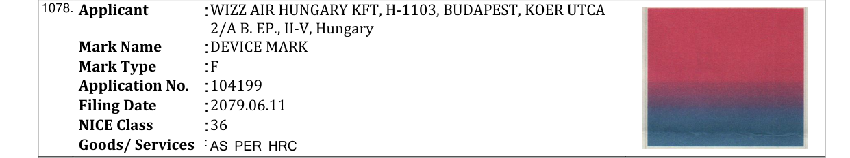 Original bulletin entry for DEVICE MARK