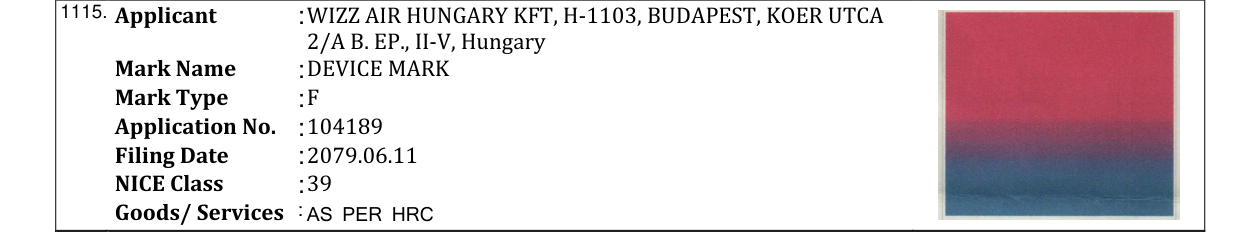 Original bulletin entry for DEVICE MARK