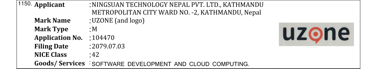 Original bulletin entry for UZONE (and logo)