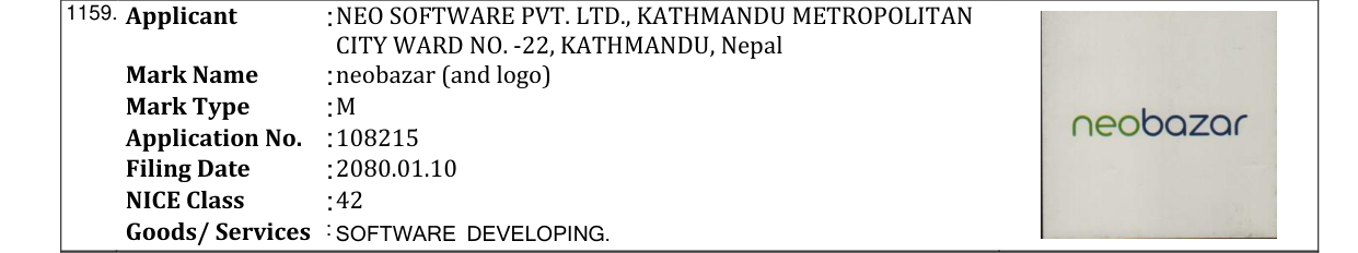 Original bulletin entry for neobazar (and logo)