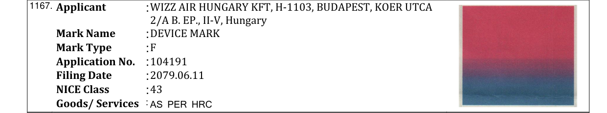 Original bulletin entry for DEVICE MARK