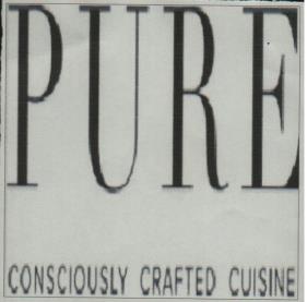 PURE CONSCIOUSLY CRAFTED CUISINE (and logo) trademark logo