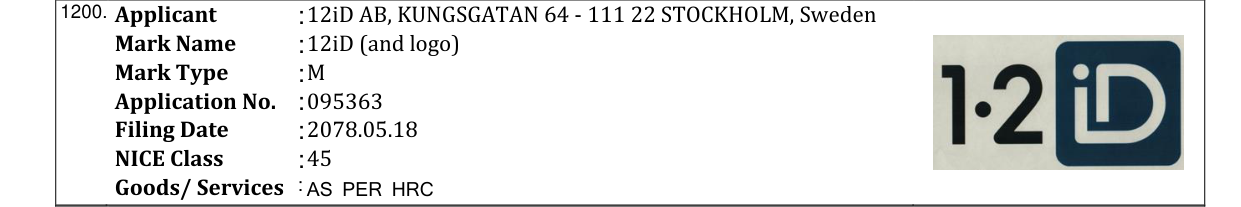 Original bulletin entry for 12iD (and logo)