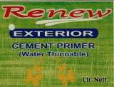 RENEW EXTERIOR CEMENT PRIMER (and logo) trademark logo