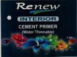 RENEW INTERIOR CEMENT PRIMER (and logo) trademark logo