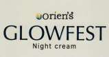 ORIEN'S GLOWFEST NIGHT CREAM (and logo) trademark logo