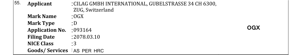 Original bulletin entry for OGX