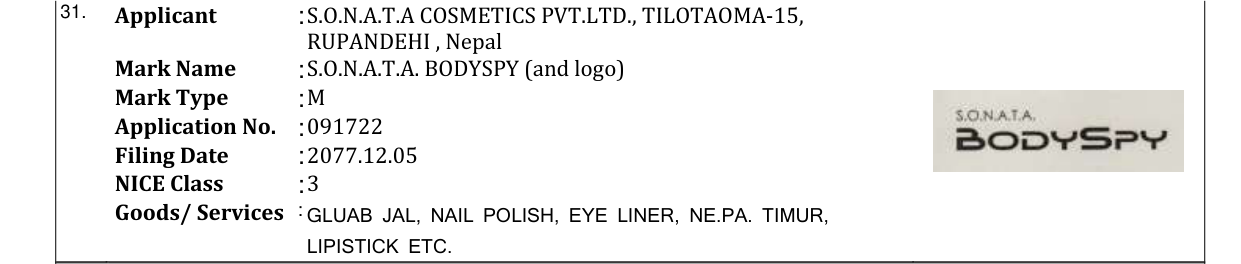Original bulletin entry for S.O.N.A.T.A. BODYSPY (and logo)