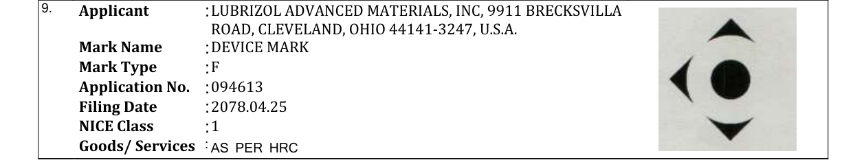 Original bulletin entry for DEVICE MARK