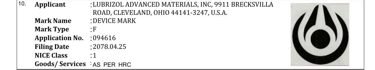 Original bulletin entry for DEVICE MARK