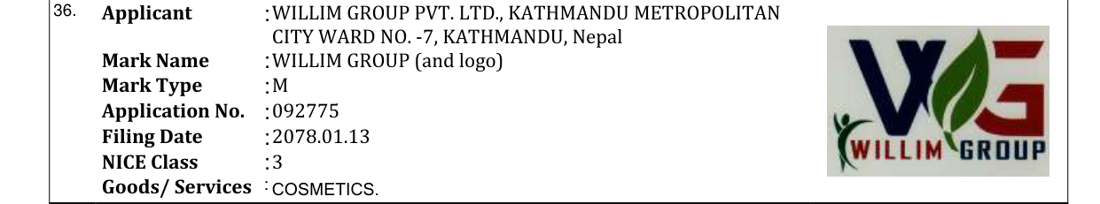 Original bulletin entry for WILLIM GROUP (and logo)