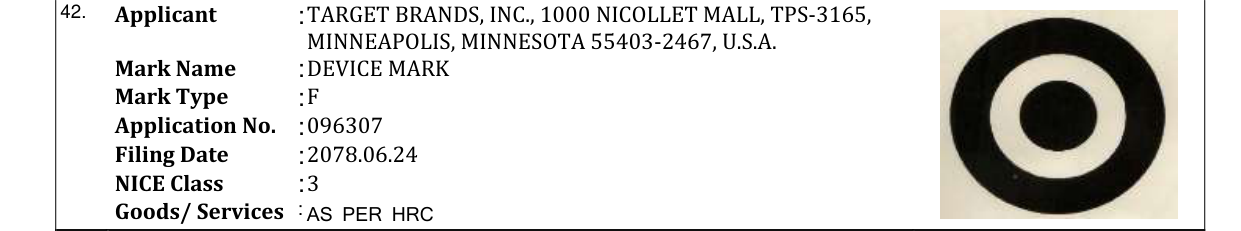 Original bulletin entry for DEVICE MARK