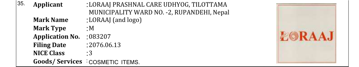 Original bulletin entry for LORAAJ (and logo)