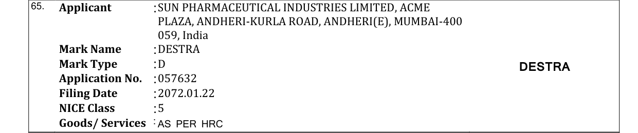 Original bulletin entry for DESTRA