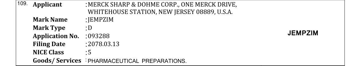Original bulletin entry for JEMPZIM