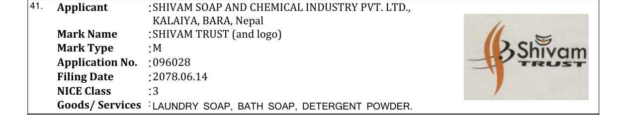 Original bulletin entry for SHIVAM TRUST (and logo)